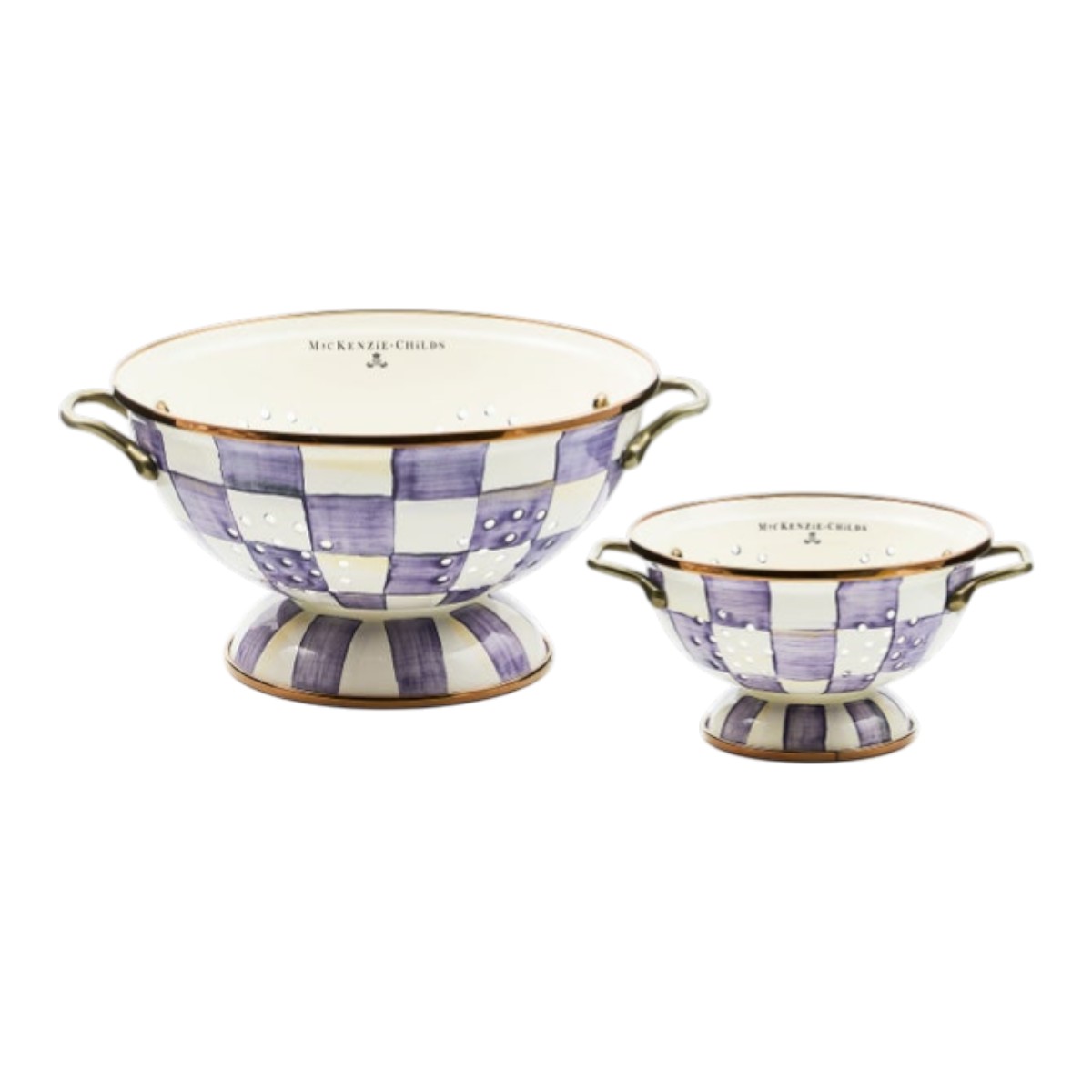 MacKenzie-Childs Large Colander, Violet Check