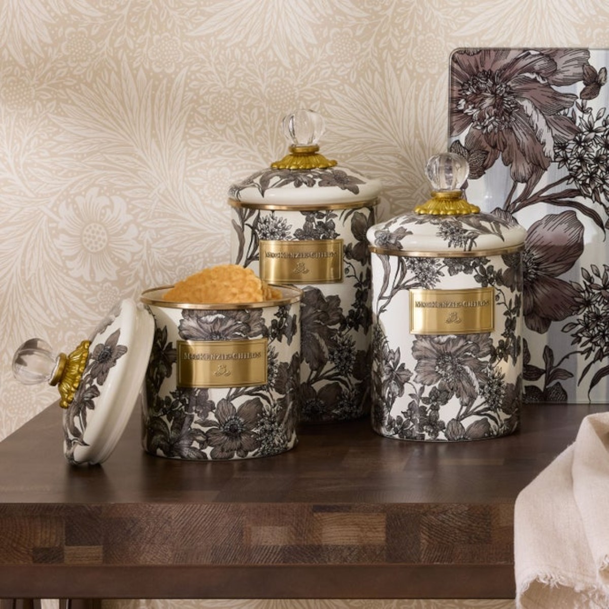 MacKenzie-Childs Sterling English Garden Canister, Small