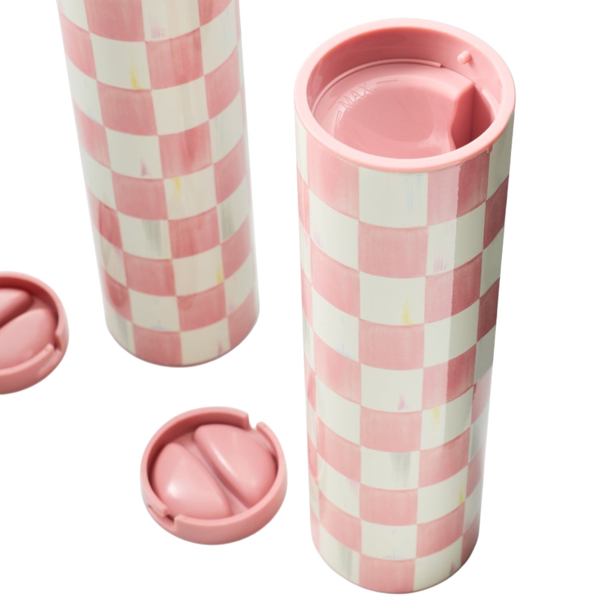 MacKenzie-Childs Electric Salt and Pepper Grinder Set, Rosy Check