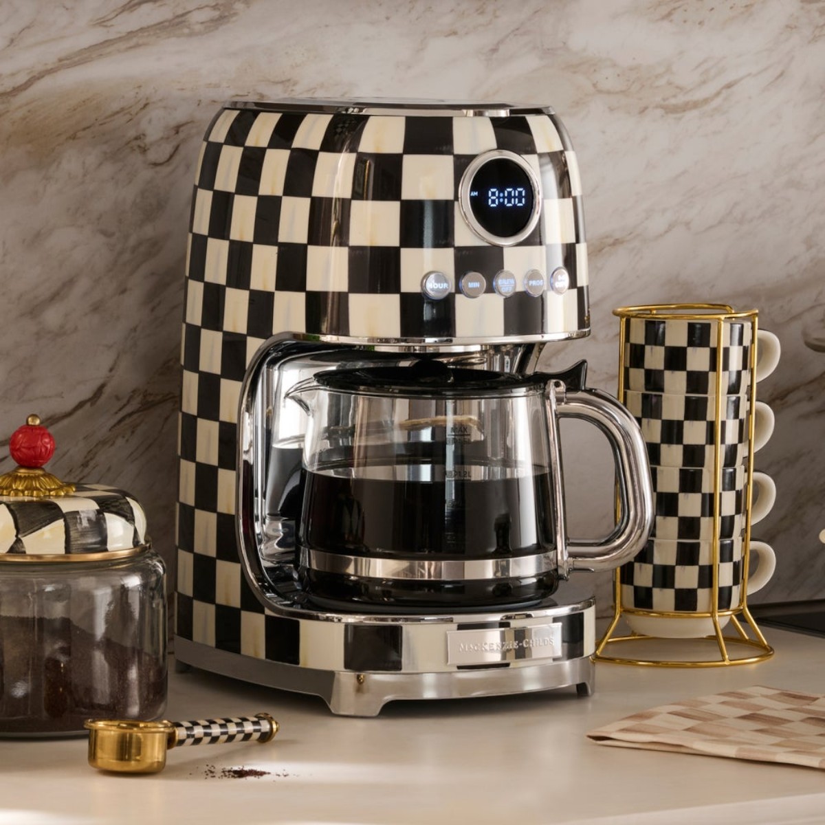 MacKenzie-Childs Drip Coffee Maker, Courtly Check