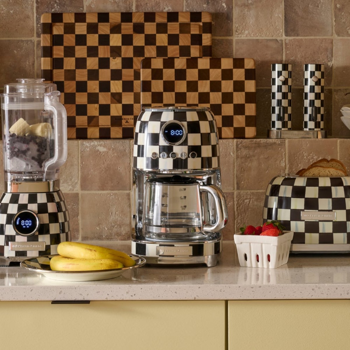 MacKenzie-Childs Drip Coffee Maker, Courtly Check