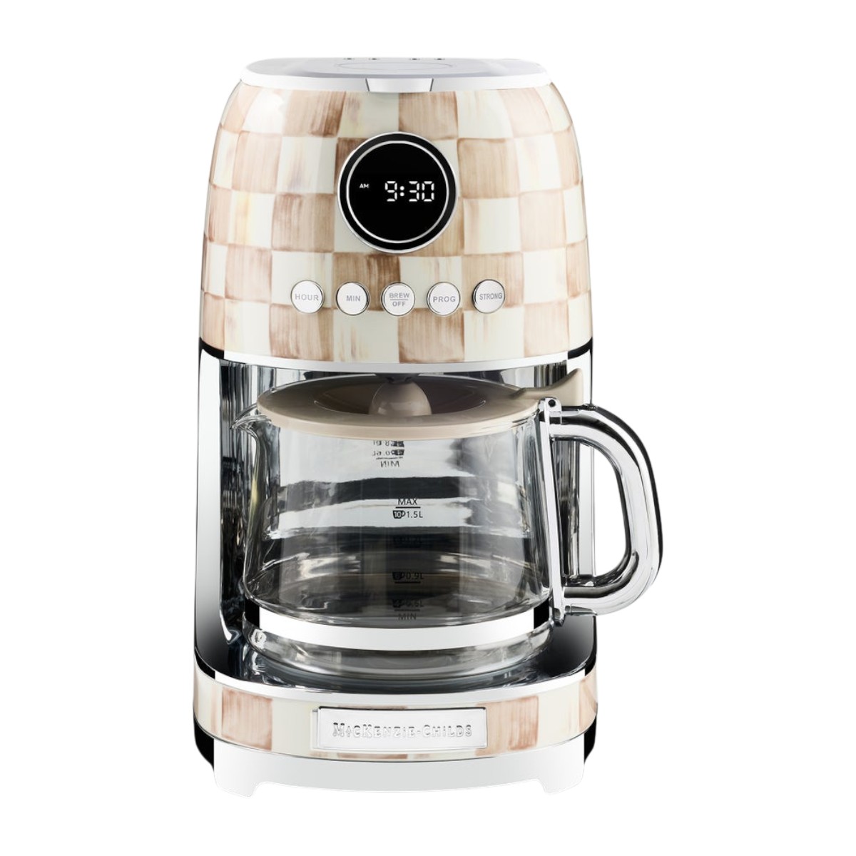MacKenzie-Childs Drip Coffee Maker, Mocha Check