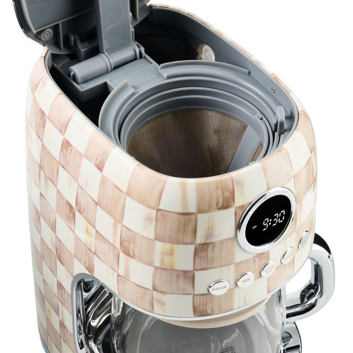 MacKenzie-Childs Drip Coffee Maker, Mocha Check