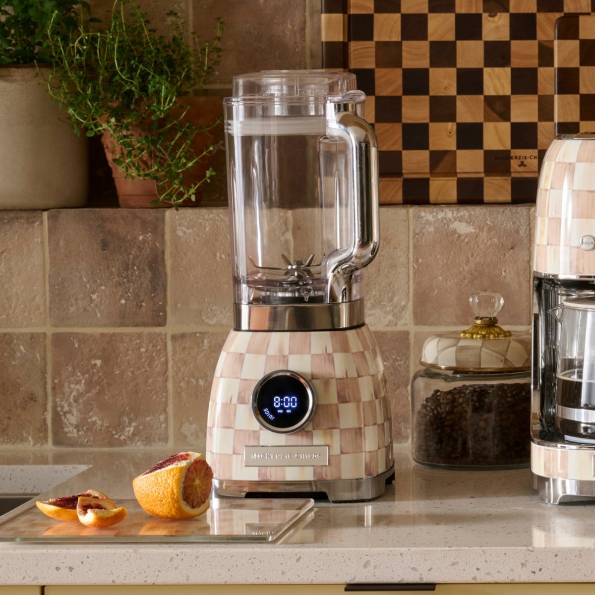 MacKenzie-Childs Blender, Mocha Check