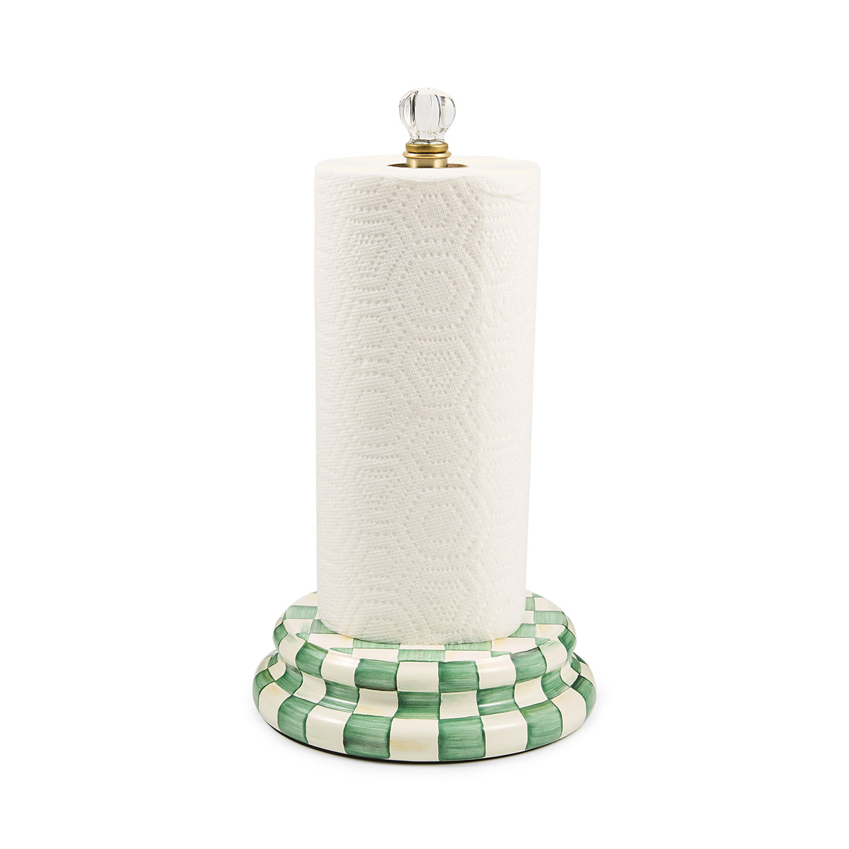 MacKenzie-Childs Paper Towel Holder, Emerald Check