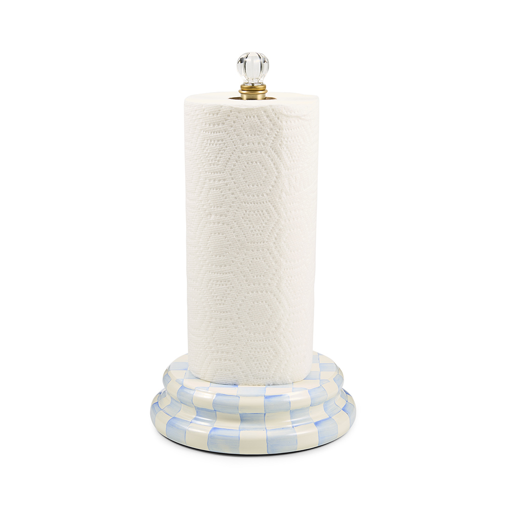 MacKenzie-Childs Paper Towel Holder, Sky Check