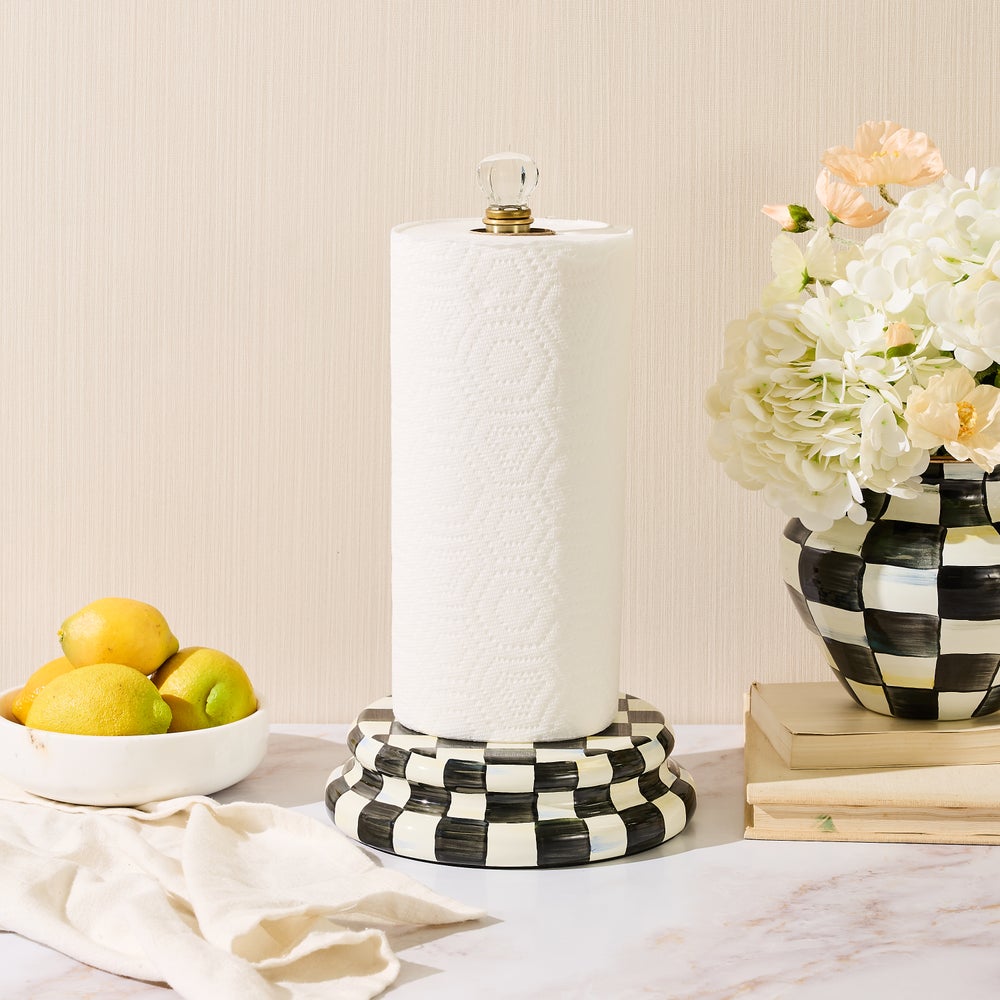 MacKenzie-Childs Paper Towel Holder, Courtly Check