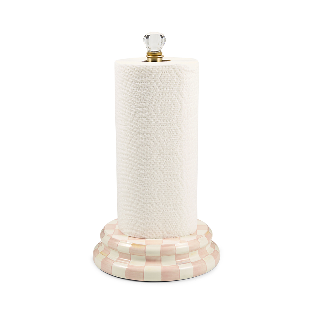 MacKenzie-Childs Paper Towel Holder, Rosy Check