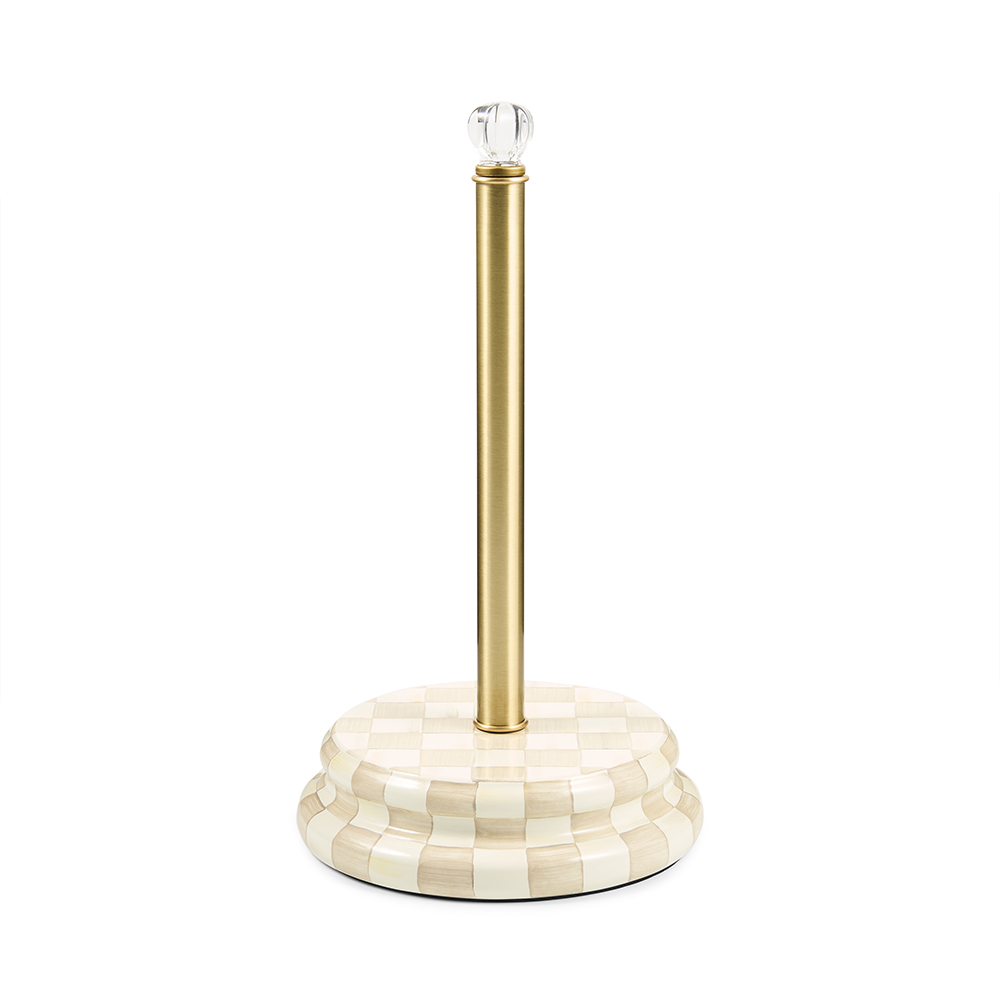 MacKenzie-Childs Paper Towel Holder, Mocha Check