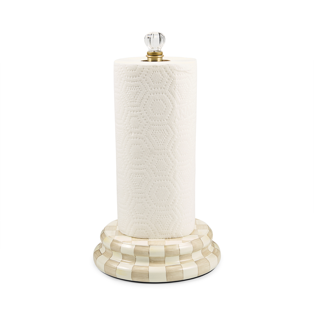 MacKenzie-Childs Paper Towel Holder, Mocha Check