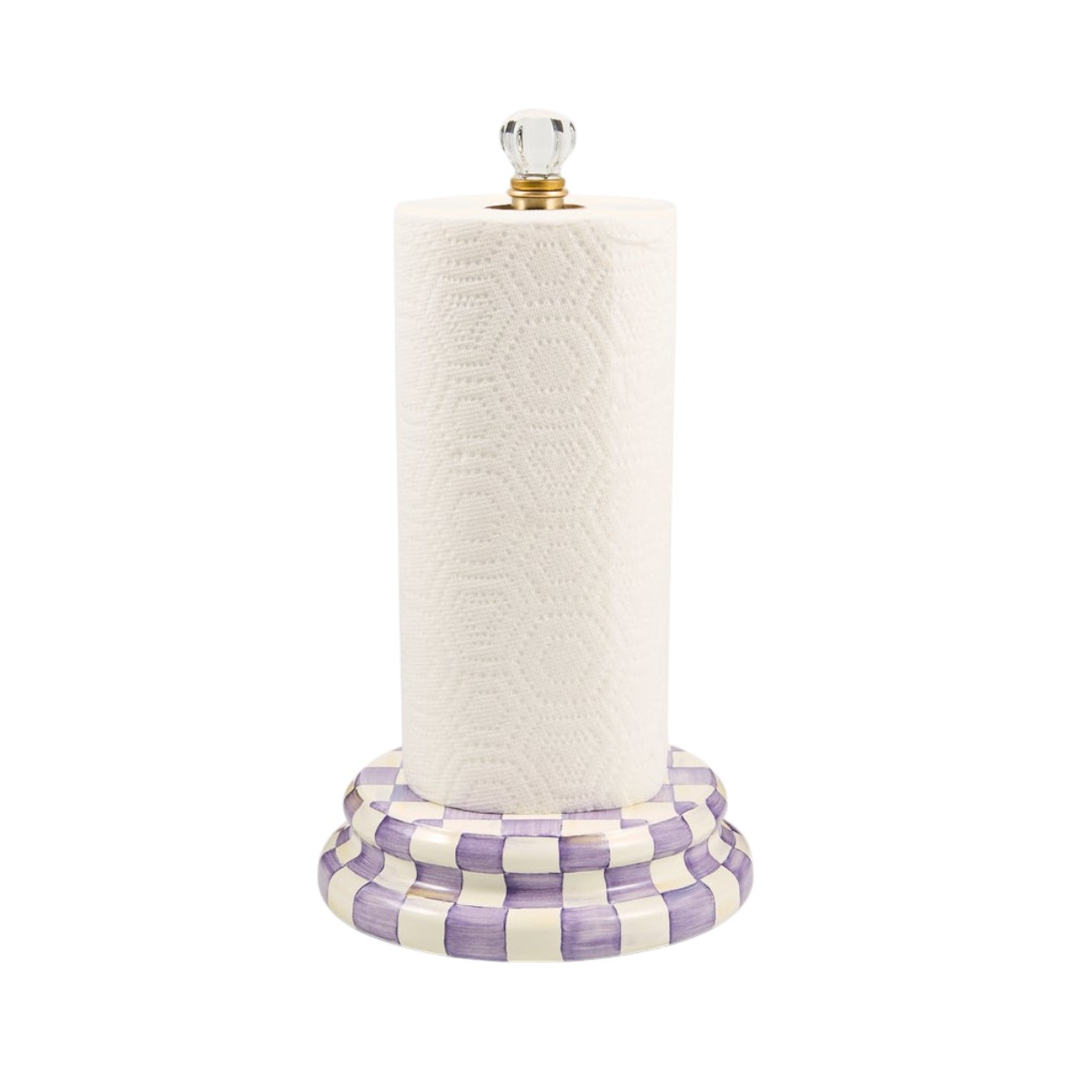 MacKenzie-Childs Paper Towel Holder, Violet Check
