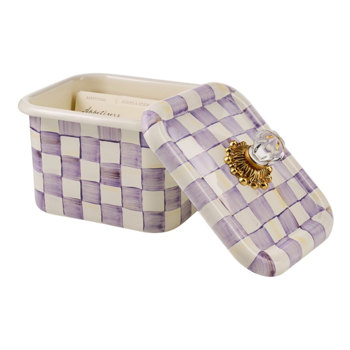 MacKenzie-Childs Recipe Box, Violet Check