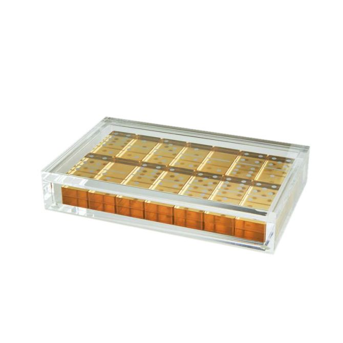 Tizo Acrylic Domino Set, Gold