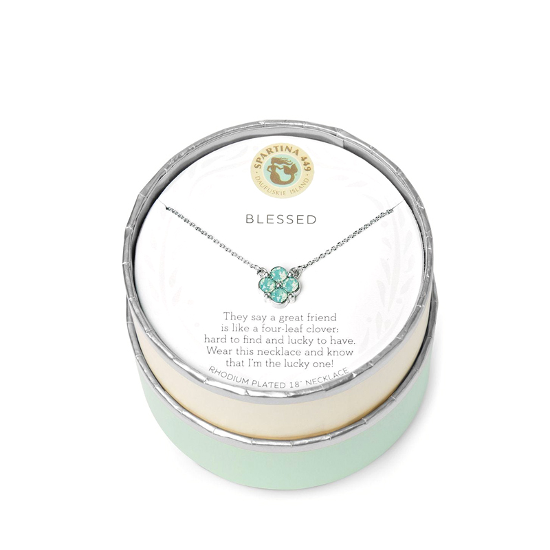 Spartina 449 Sea La Vie Blessed Necklace, Silver, Sea Foam