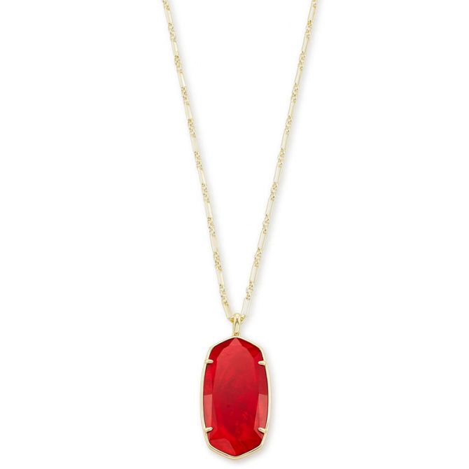 Elisa Kendra Scott Silver Necklace in Berry Red