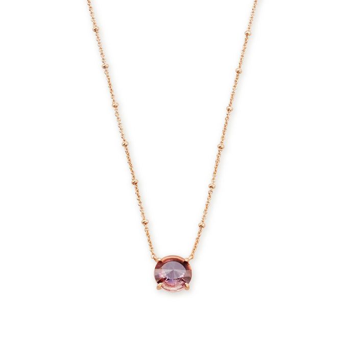 Kendra Scott Jolie Short Rose Gold Pendant in Peach Ombre