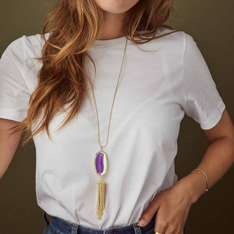Kendra Scott Rayne Necklace Gold Abalone Shell