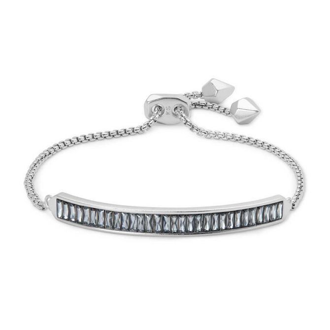 Kendra Scott Jack Adjustable Silver Chain Bracelet in Gray Crystal