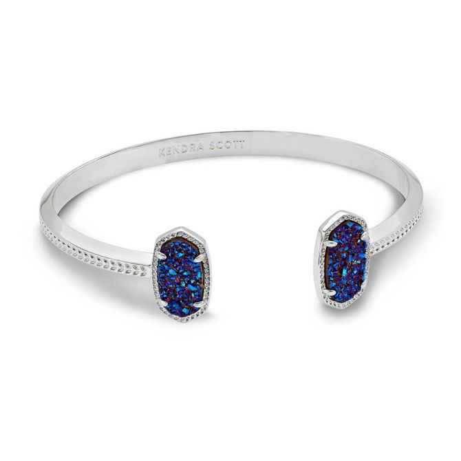 Kendra Scott Elton Silver Bracelet in Indigo Blue Drusy