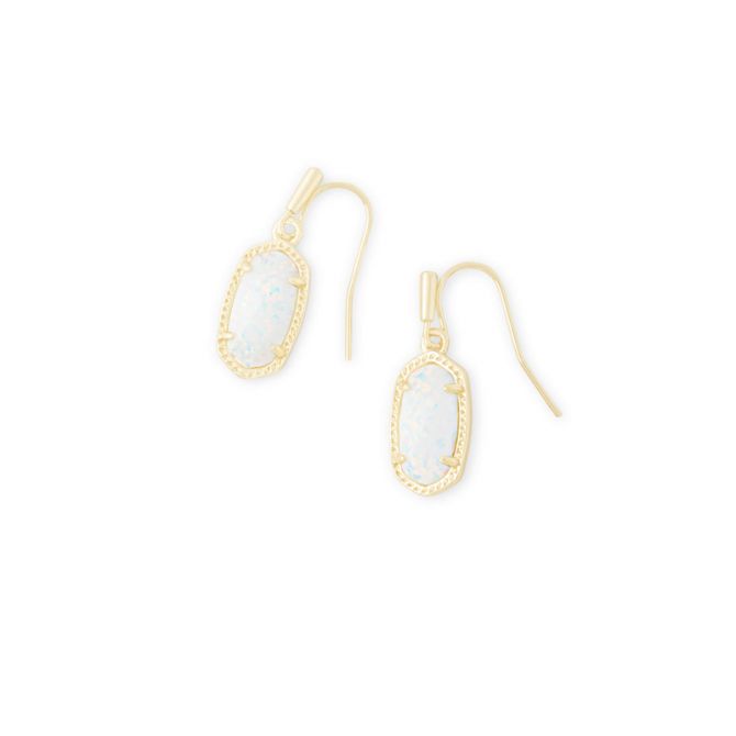 Kendra Scott Lee Gold Tone Earrings, White Opal