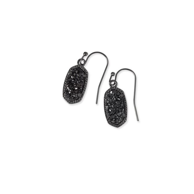 Kendra Scott Lee Gunmetal Earrings, Black Drusy