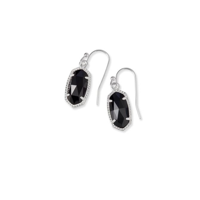 Kendra Scott Lee Silver Tone Earring in Black