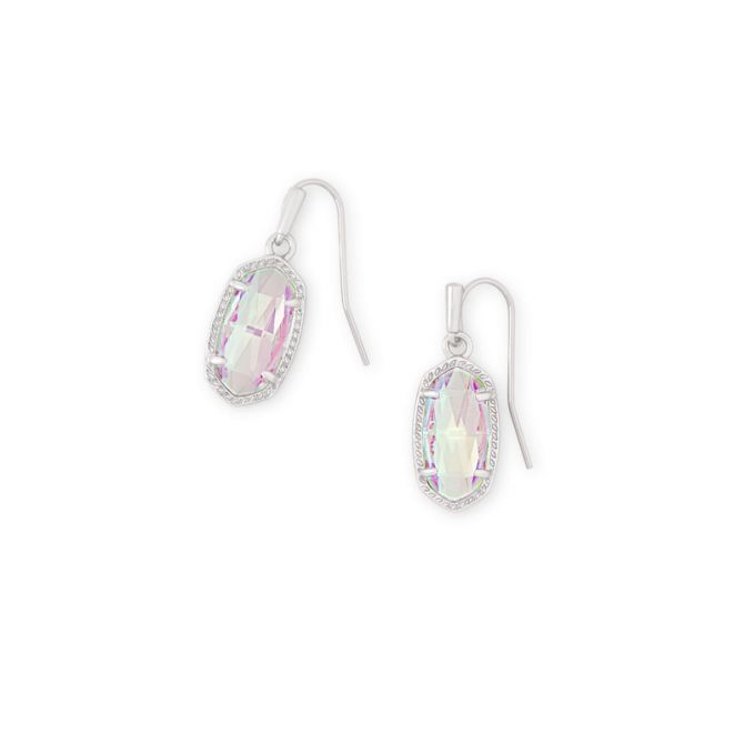 Kendra Scott Lee Silver Tone Earrings in Dichroic Glass
