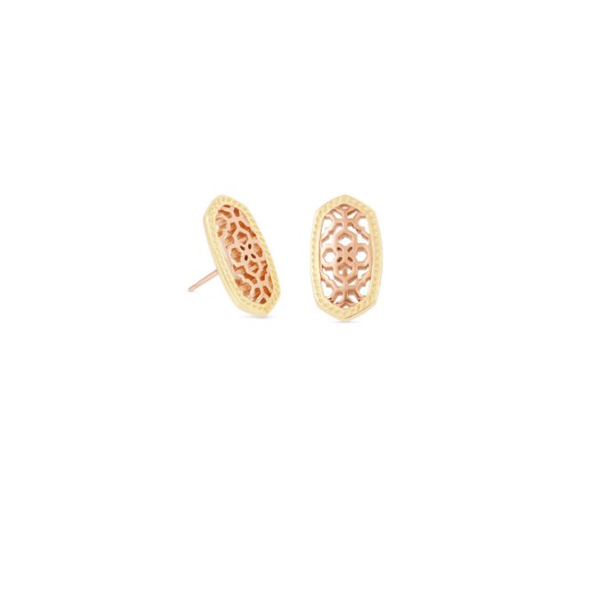 Kendra Scott Ellie Earrings in Rose Gold Tone Filigree Mix