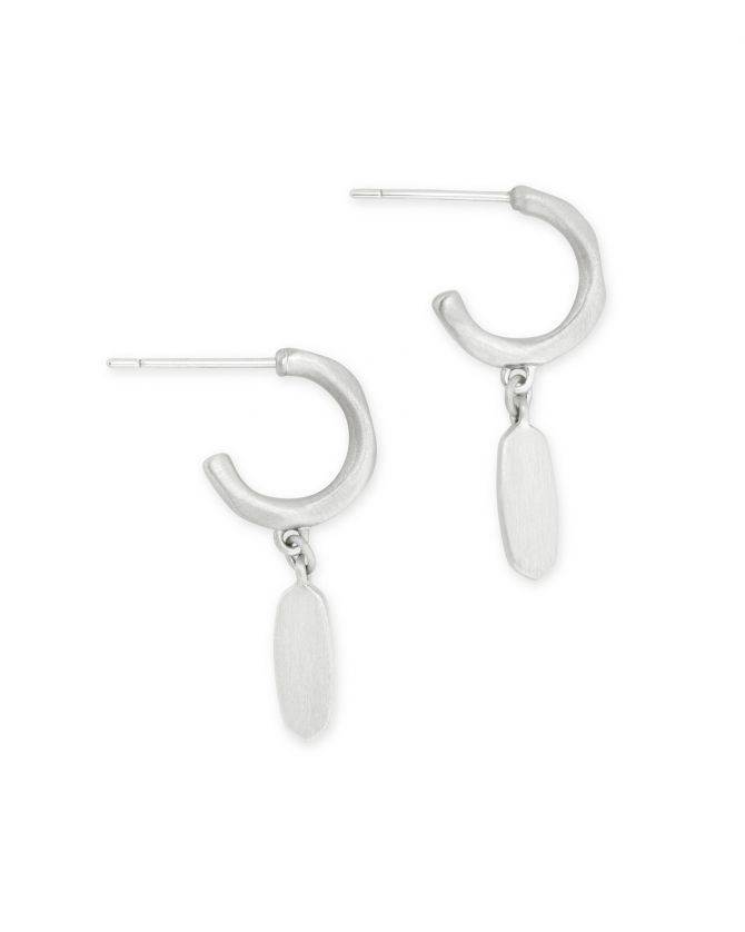 Kendra Scott Fern Huggie Earrings Bright Silver