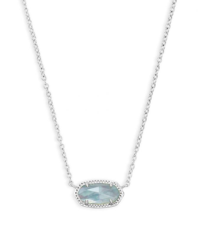 Kendra Scott Elisa Silver Necklace, Light Blue Illusionsion