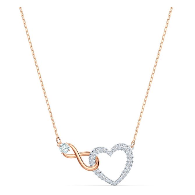 Swarovski Infinity Heart Necklace, White/Mixed Metal