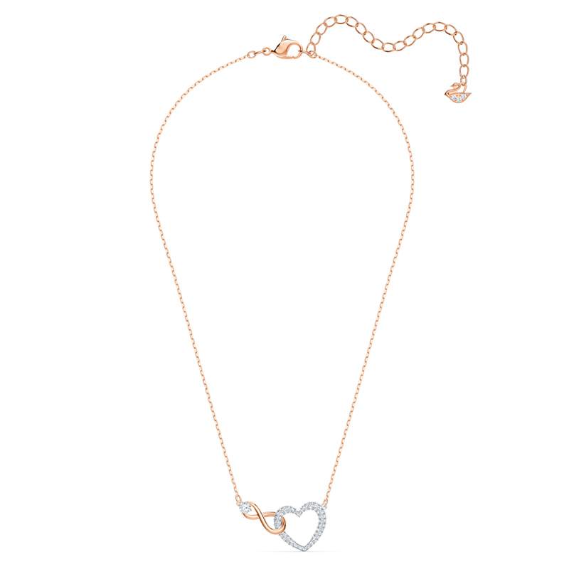 Swarovski Infinity Heart Necklace, White/Mixed Metal