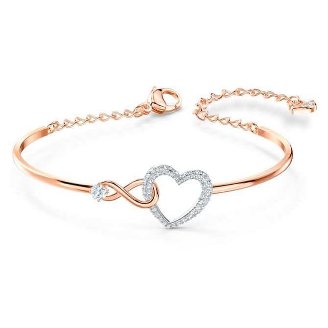 swarovski chroma heartハングル Swarovski Chroma Bangel Bracelet - Heart, Red, Gold-tone