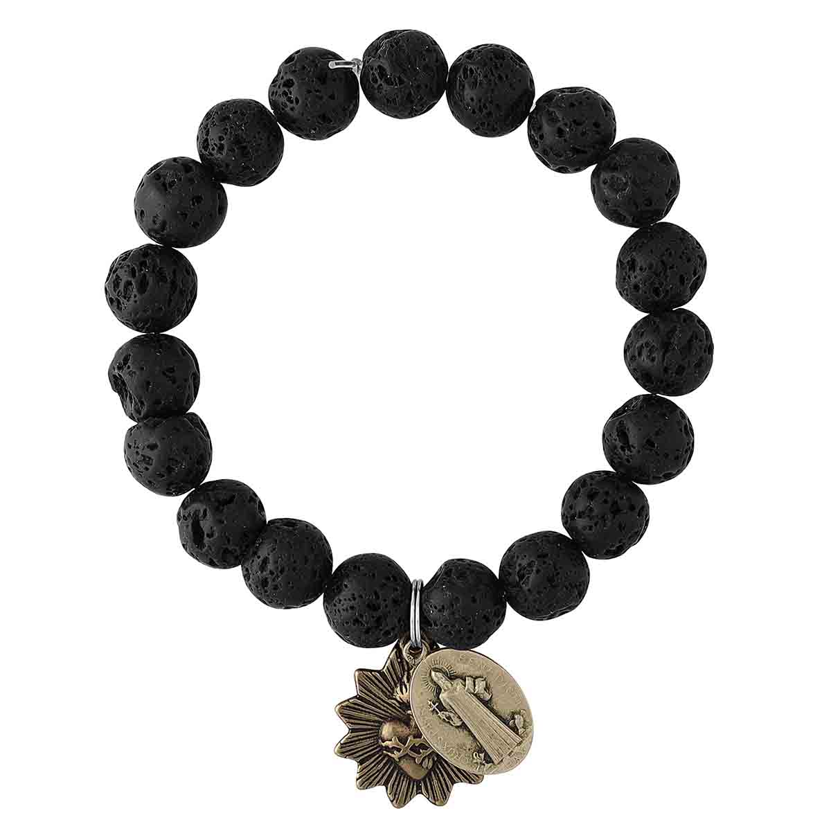 Miracle Icons by Mary Jo Pane Lava Bead Bracelet