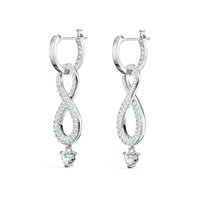 Swarovski Infinity Pierced Earrings, Silver Plated