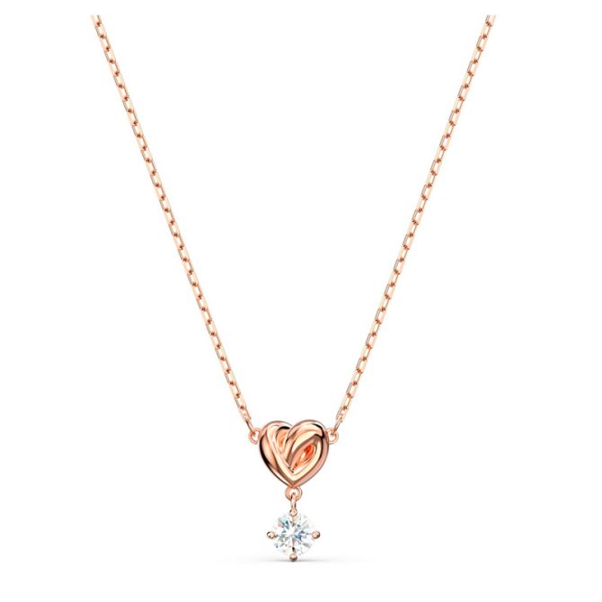Swarovski Lifelong Heart Pendant, White/Rose Gold Tone