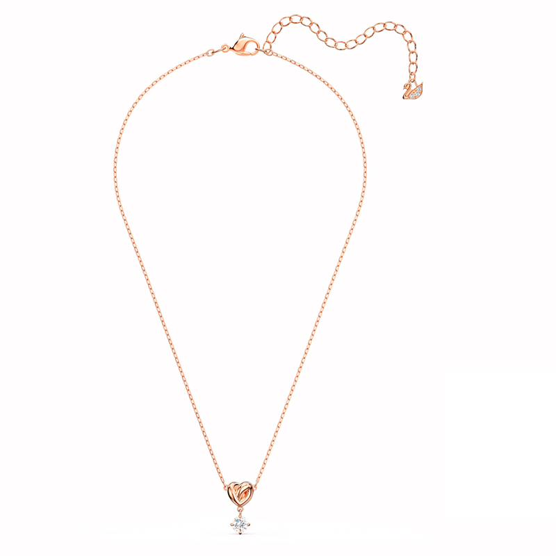 Swarovski Lifelong Heart Pendant, White/Rose Gold Tone