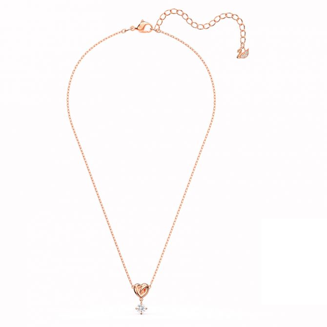 SWAROVSKI LIFELONG HEART ペンダント Swarovski Lifelong Heart Pendant, White/Rose Gold Tone