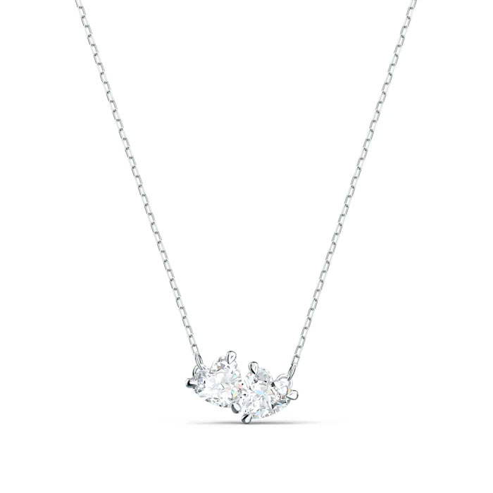 Swarovski Attract Soul Necklace, White and Silver Plated