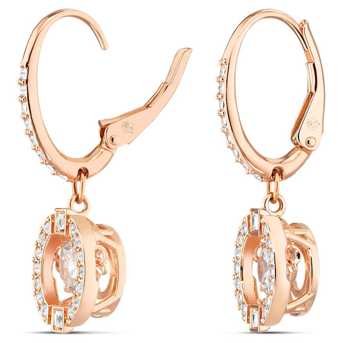 Swarovski Sparkling Dance Pierced Earrings, Rose Gold Tone