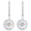 Swarovski Sparkling Dance Pierced Earrings, Silver Plated