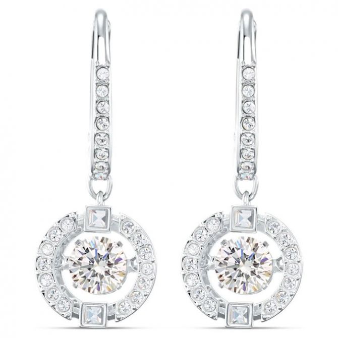 Swarovski Sparkling Dance Pierced Earrings, Silver Plated