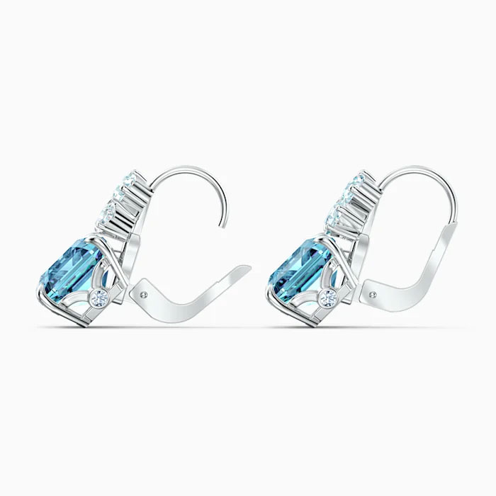 Swarovski Sparkling Pierced Earrings, Aqua