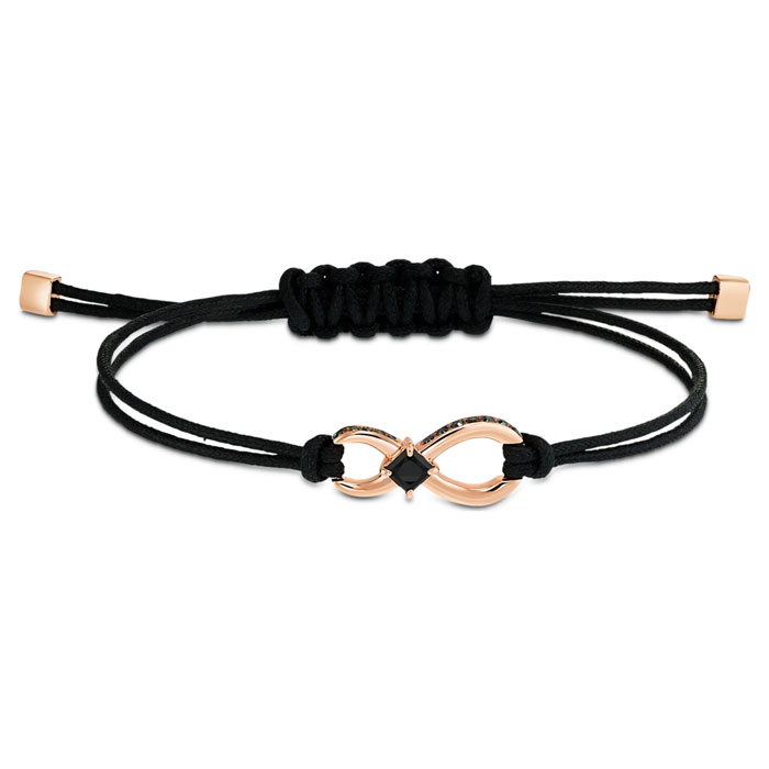 Swarovski Black Infinity Bracelet, Rose Gold Tone