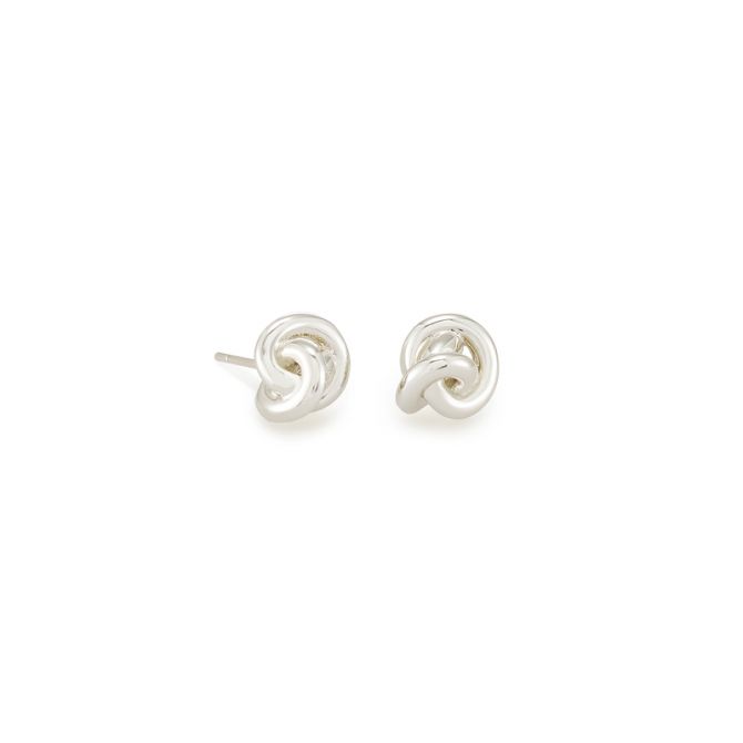 Kendra Scott Presleigh Love Knot Stud Earrings in Bright Silver