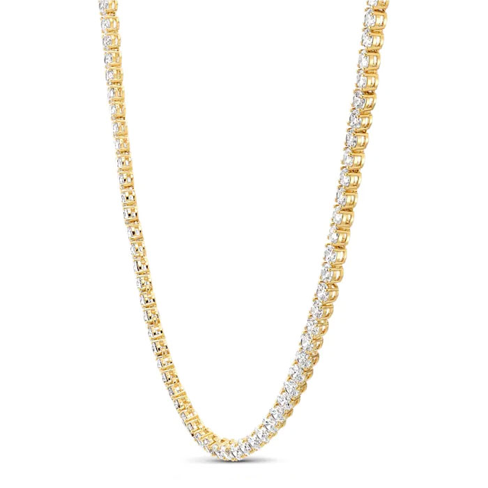 Swarovski White Tennis Deluxe Necklace, Gold Tone