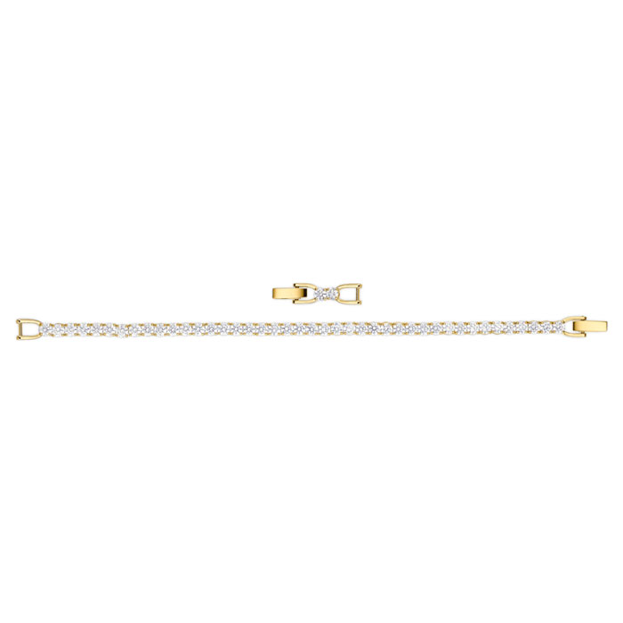 Swarovski White Tennis Deluxe Bracelet, Gold Tone