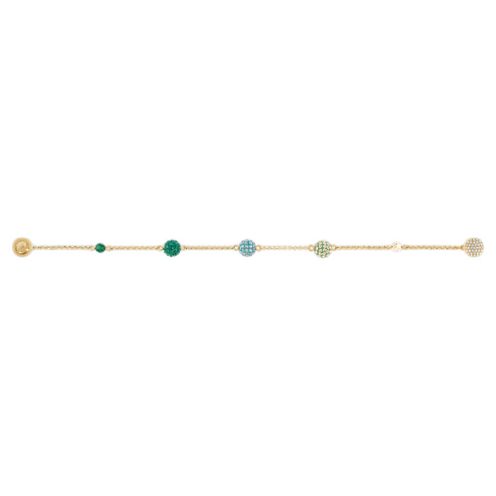 Swarovski Green Remix Collection Pop Strand, Gold Tone