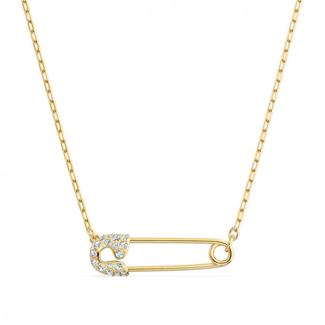 Swarovski So Cool Pin Necklace, Gold Tone