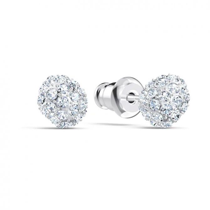 Swarovski So Cool Stud Pierced Earrings, Silver Tone
